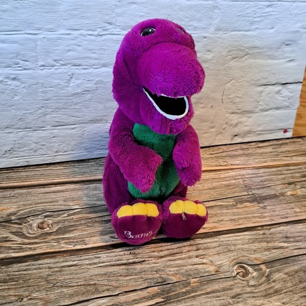 Vintage 1992 Barney the Dinosaur Plush Stuffed Animal 90s Lyons Group Toy 10"
